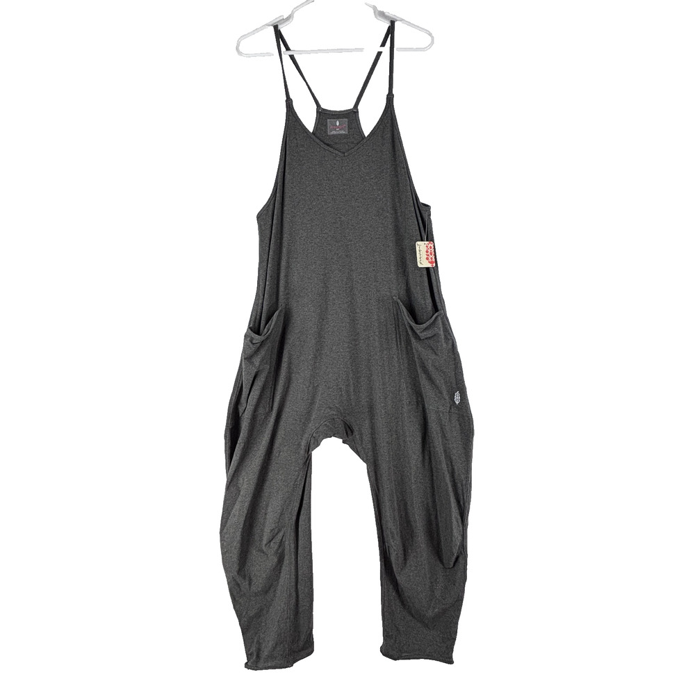 Free People FP Movement Hot Shot Romper Jumpsuit Small Gray Overall